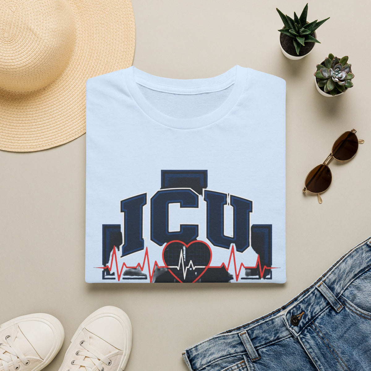Athletic T Shirt Design With Bold ICU STRONG Typography