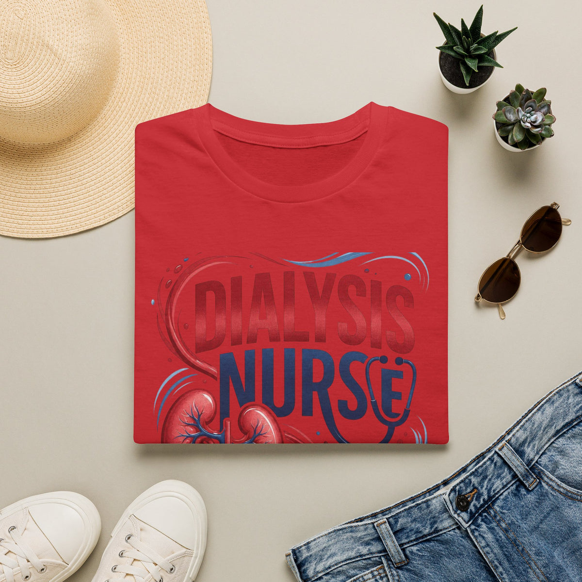 Creative T Shirt Design Celebrating Dialysis Nurses With Flowing Elements (1)