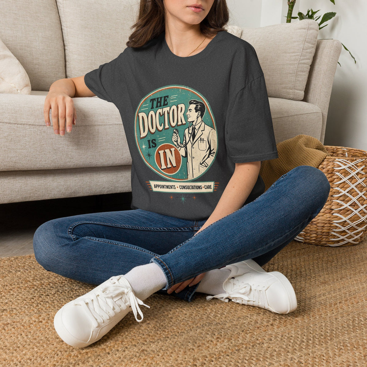 The Doctor Is In Retro Graphic T-Shirt — Vintage Medical Humor Tee
