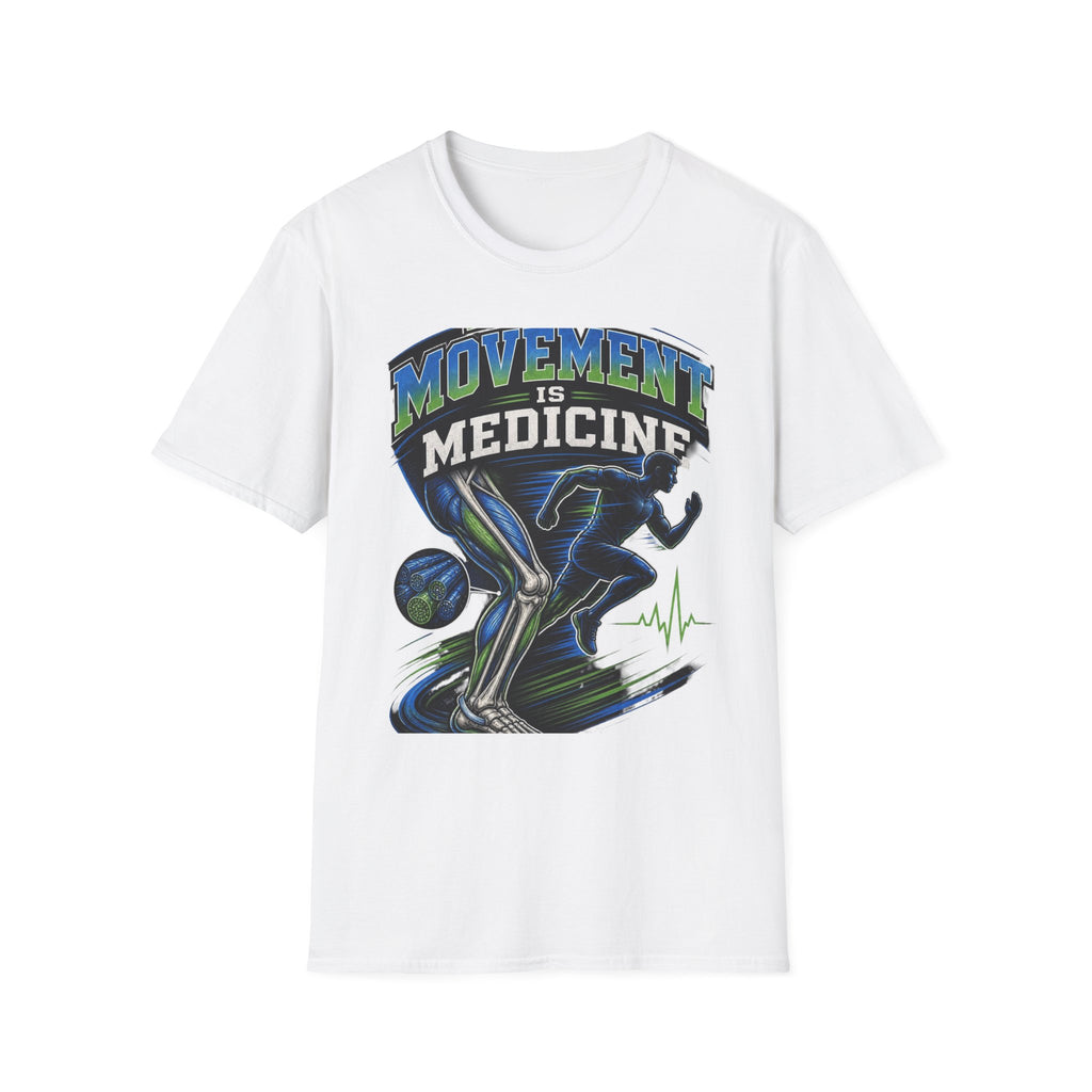 Dynamic T Shirt Design Featuring PT Movement Is Medicine Text