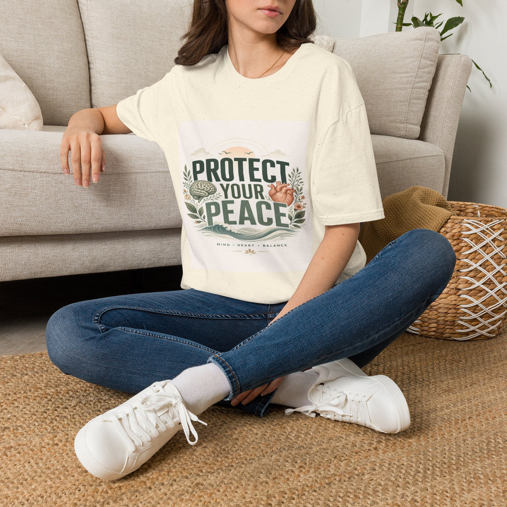 Large Typography Graphic Promoting Peace With Botanical Elements- Graphic Tees