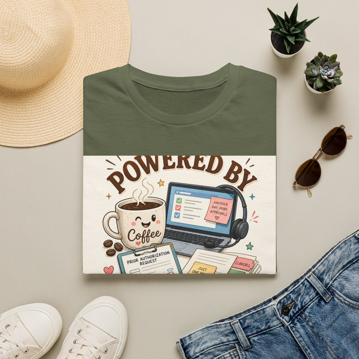 Whimsical T Shirt Design Featuring Coffee And Prior Authorizations (1)