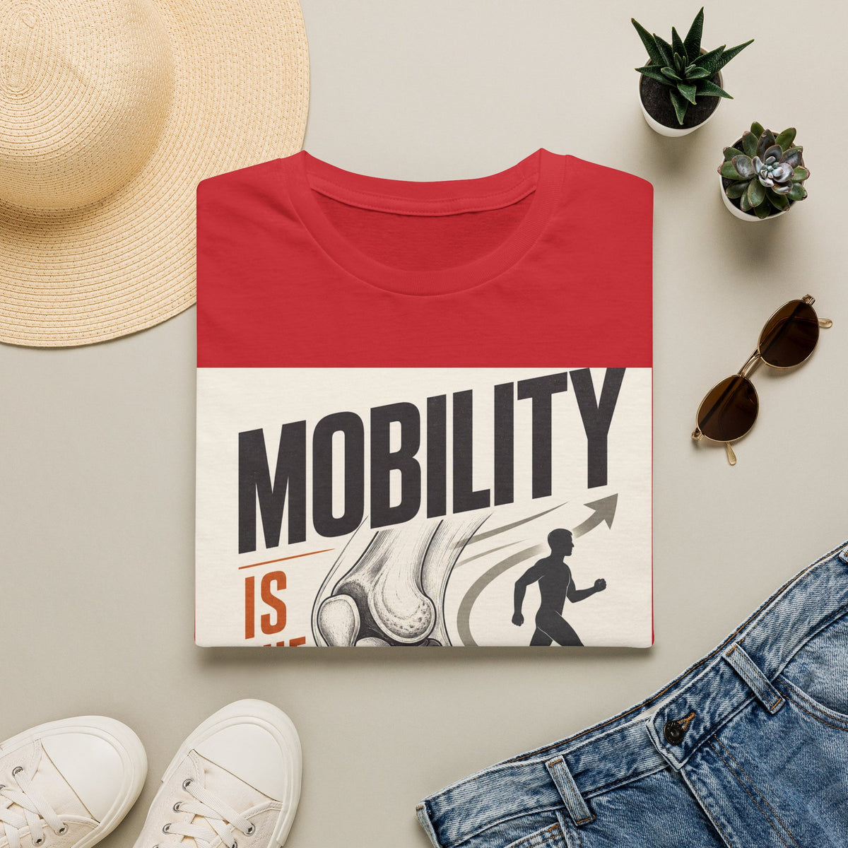 Bold Typography And Anatomical Illustration Representing Mobility Mission