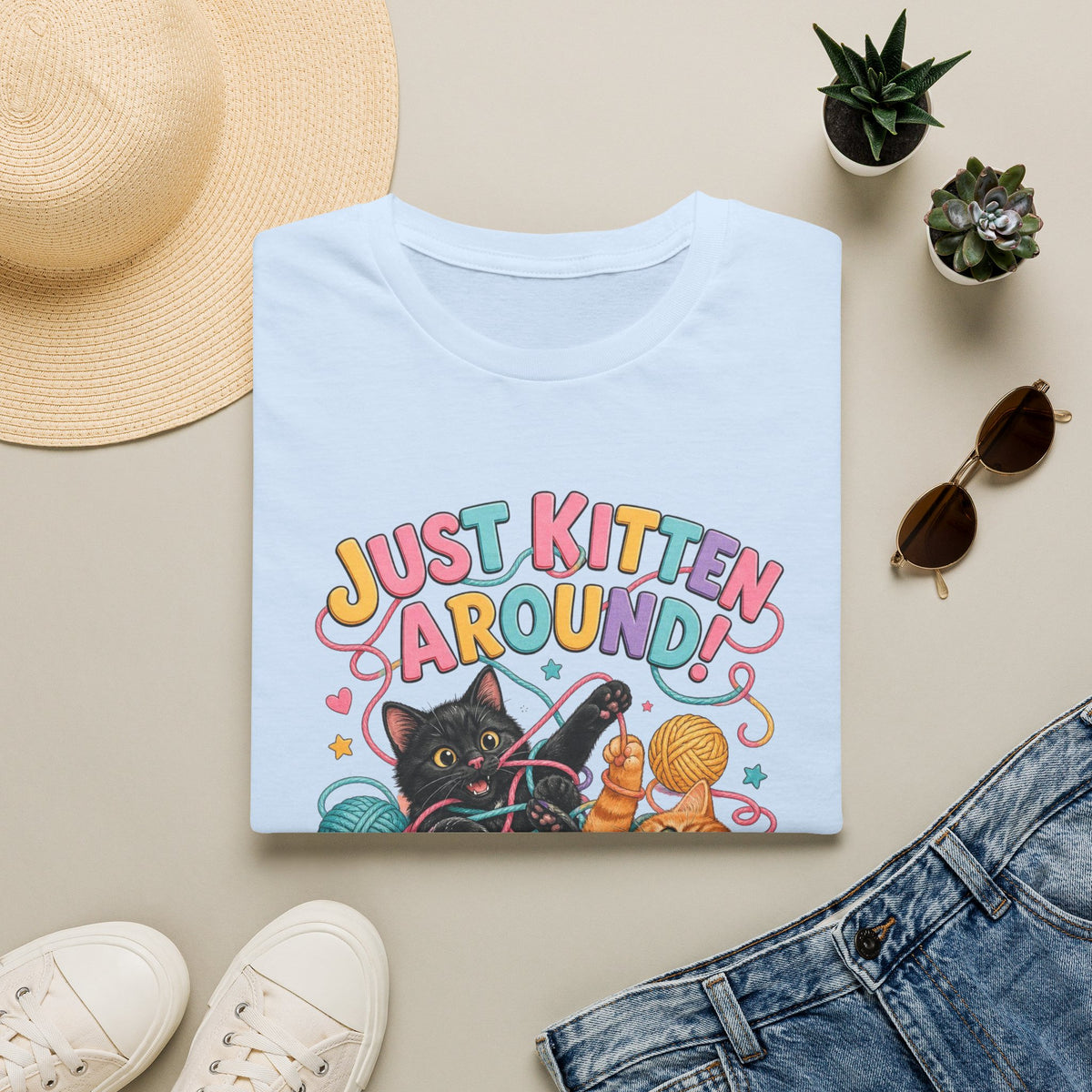 Just Kitten Around T-Shirt — Cute Playful Cat Graphic Tee