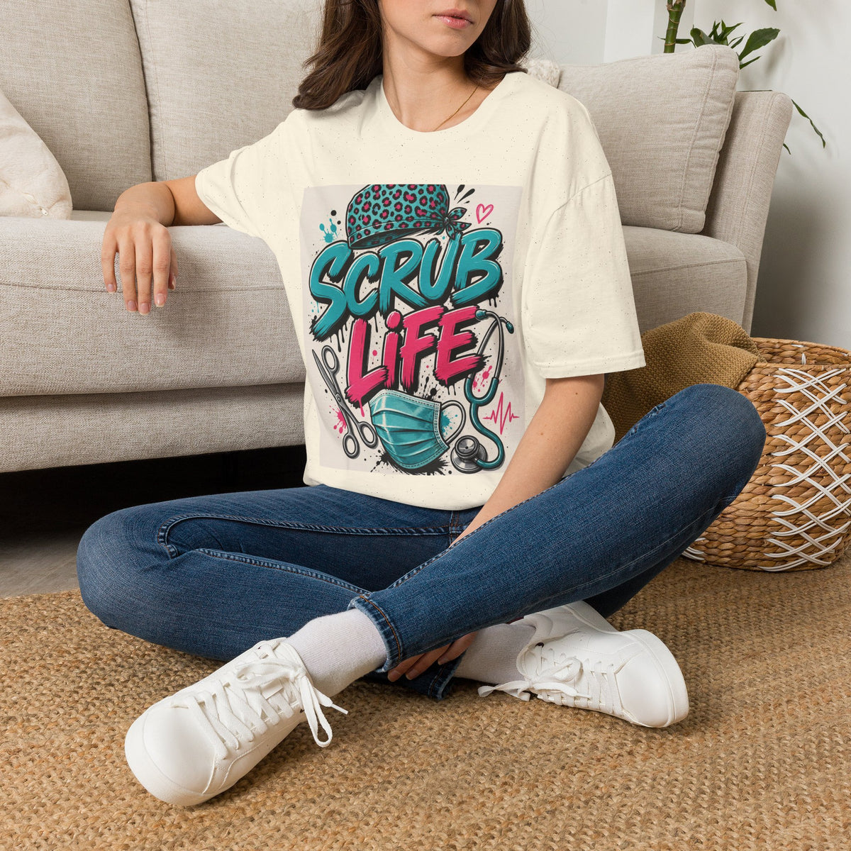 Scrub Life T Shirt Design Featuring Bold Streetwear Typography
