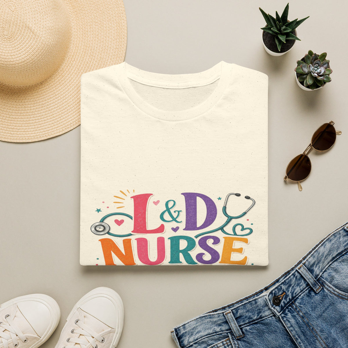 L&D Nurse Energy Trendy T-Shirt Design with Vibrant Elements- Graphic Tees