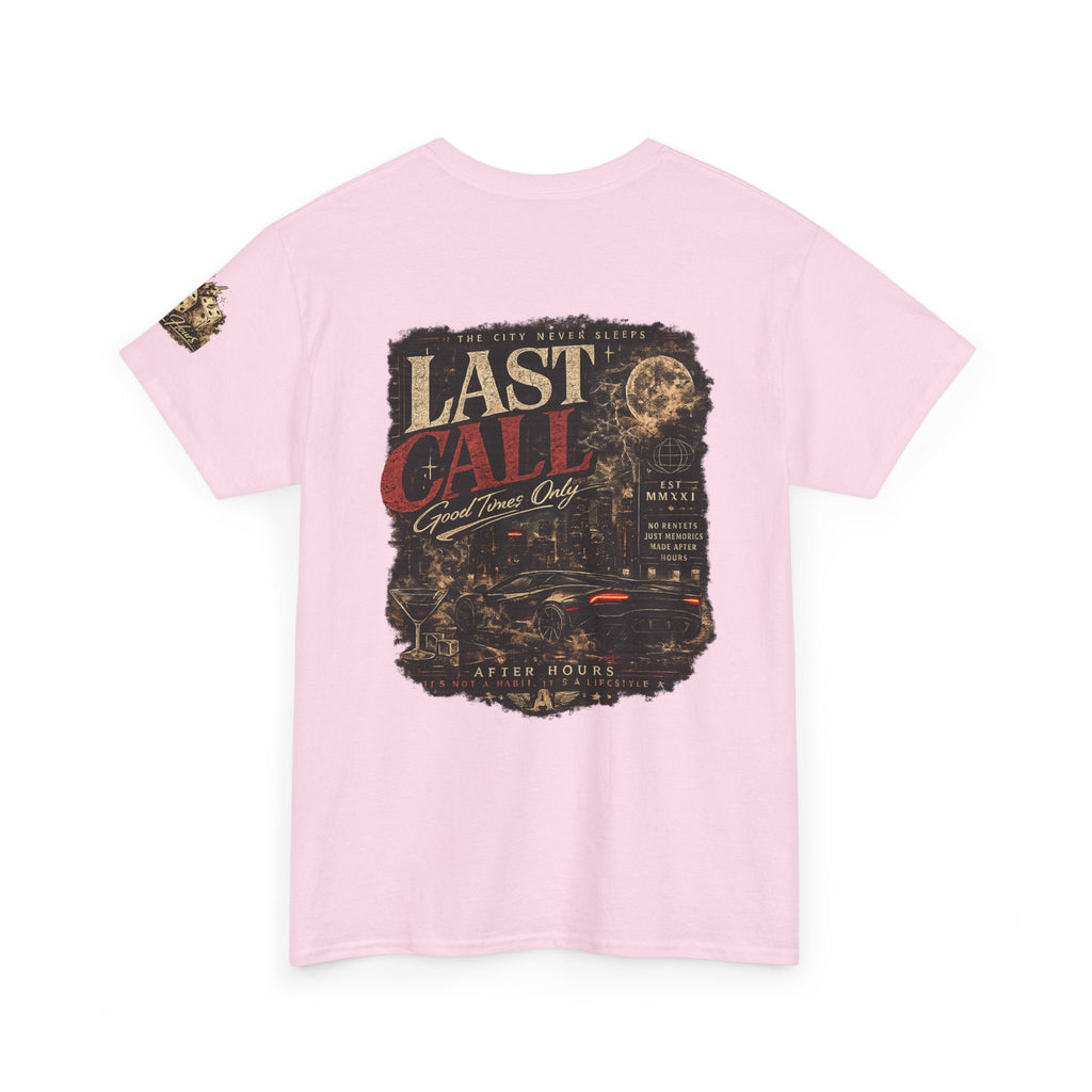 Last Call Graphic Tee — Vintage Bar Nightlife T‑Shirt