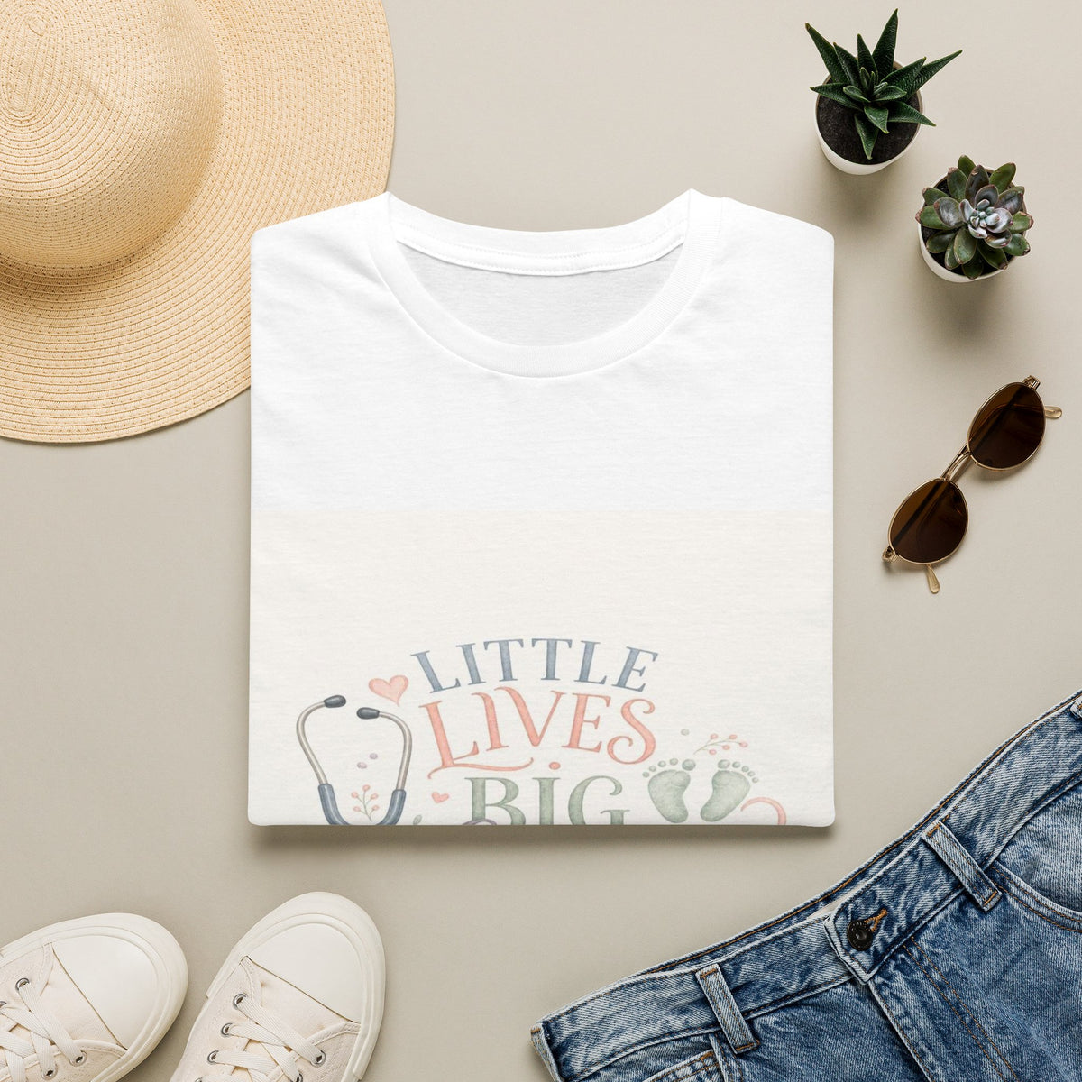 Little Lives Big Love NICU Design With Elegant Typography- Graphic Tees