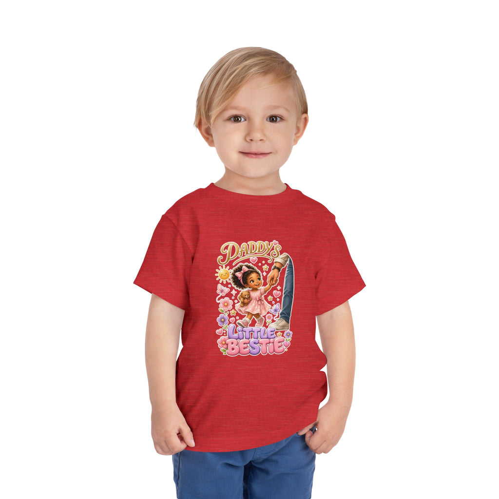 Toddler Tee — "Daddy's Little Bestie" Floral Cute Girl Graphic