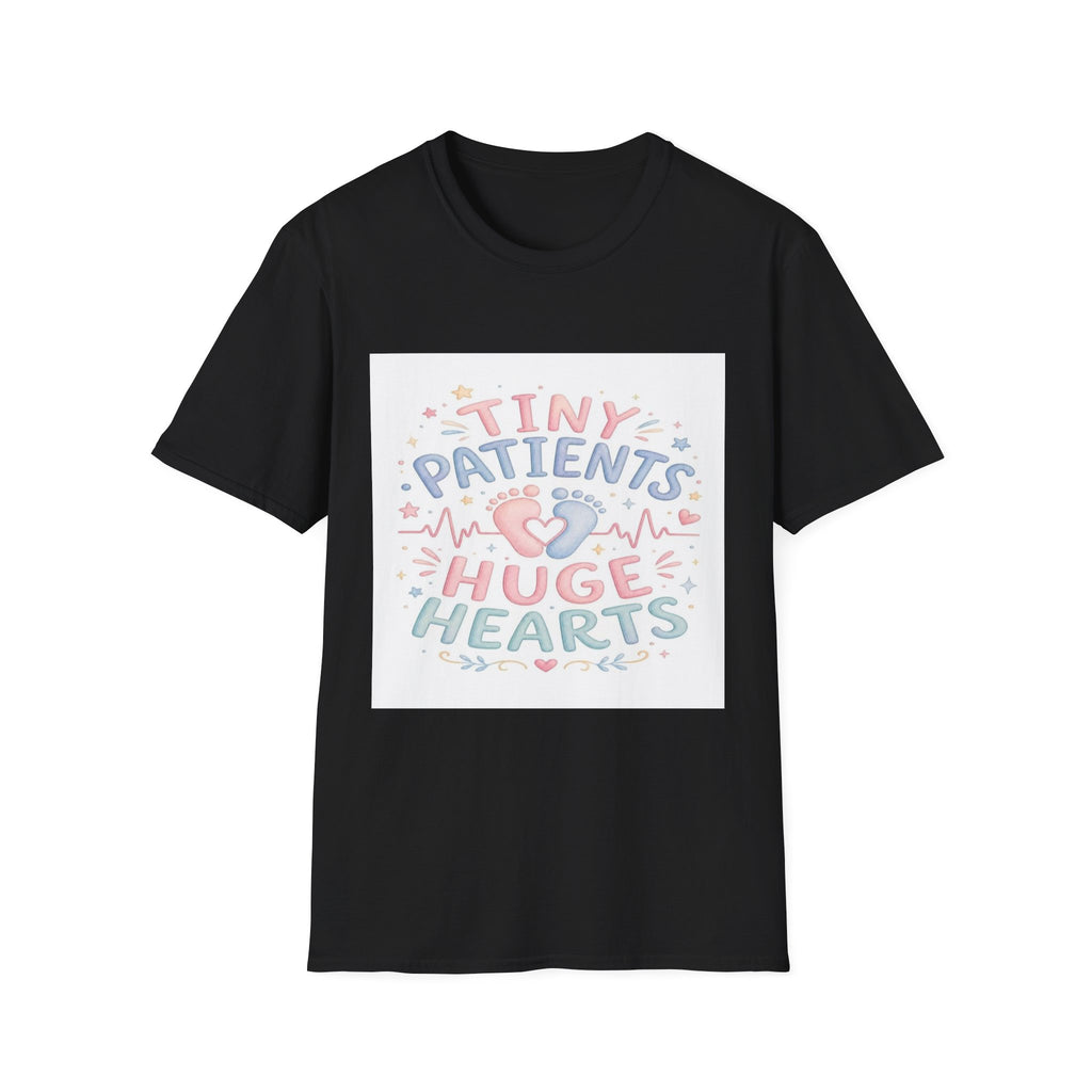 Whimsical T-Shirt Design Featuring Tiny Patients Huge Hearts- Graphic Tees
