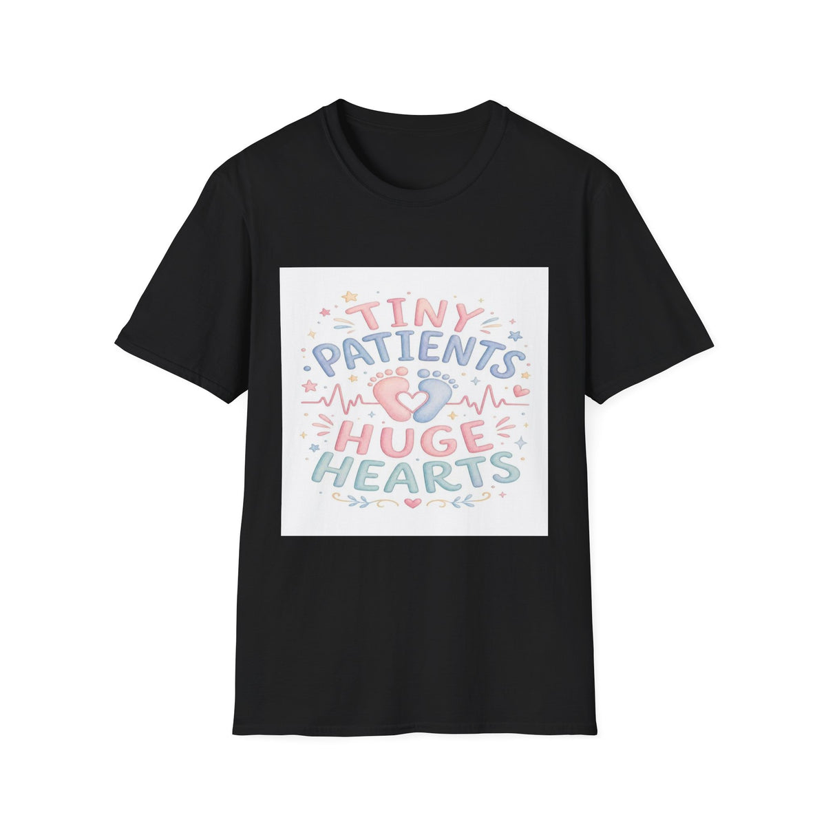Whimsical T-Shirt Design Featuring Tiny Patients Huge Hearts- Graphic Tees