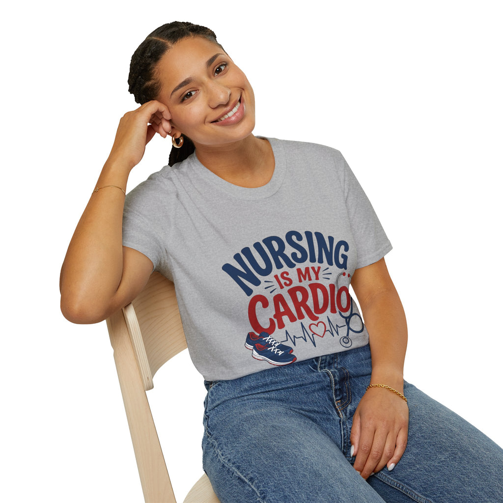 Nursing Is My Cardio T‑Shirt — Funny Nurse Gift Tee