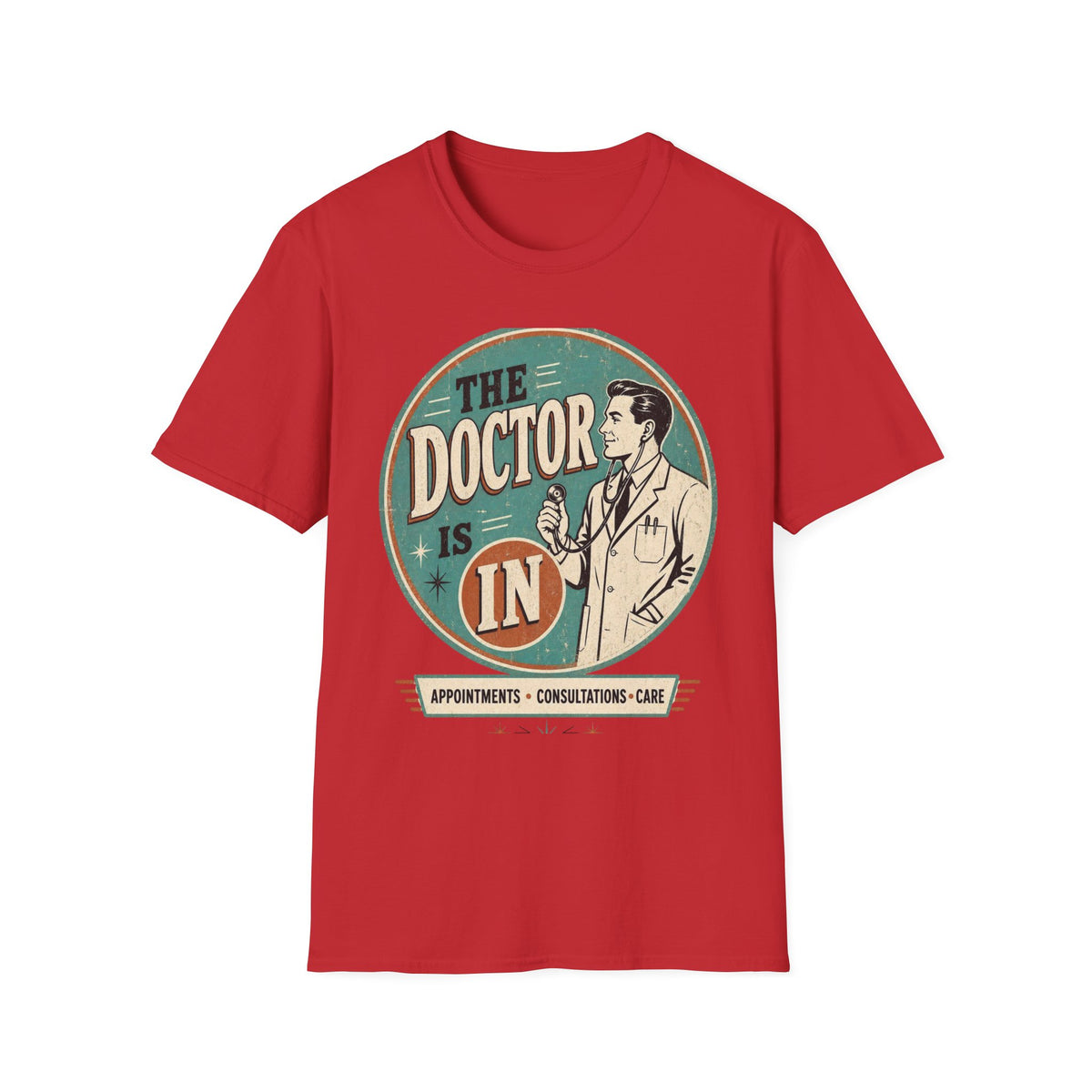 Vintage 1950s Doctor Office Graphic With Classic Badge