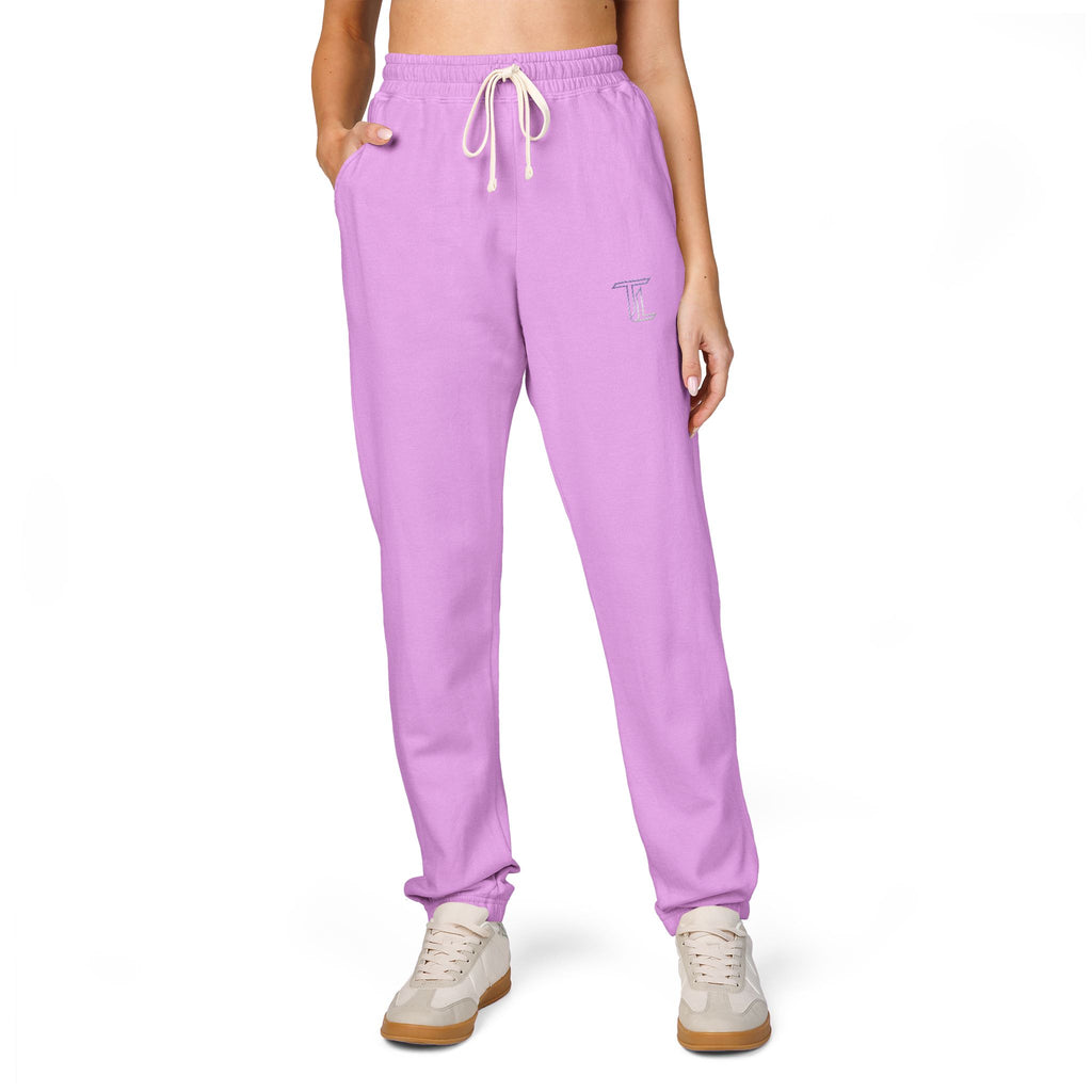 Midnight Motion Sweatpants — Small Lavender Skull Accent