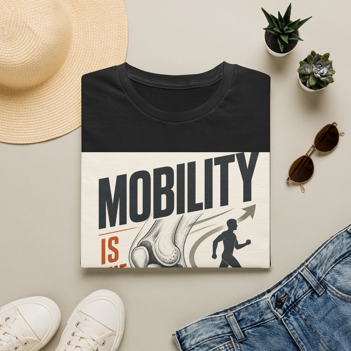 Bold Typography And Anatomical Illustration Representing Mobility Mission