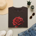 Red Rose Graphic T-Shirt — Falling Petals Floral Tee