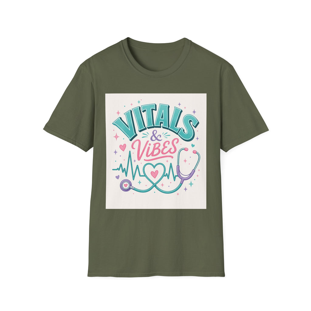 Trendy T Shirt Design Featuring Vitals And Vibes Phrase