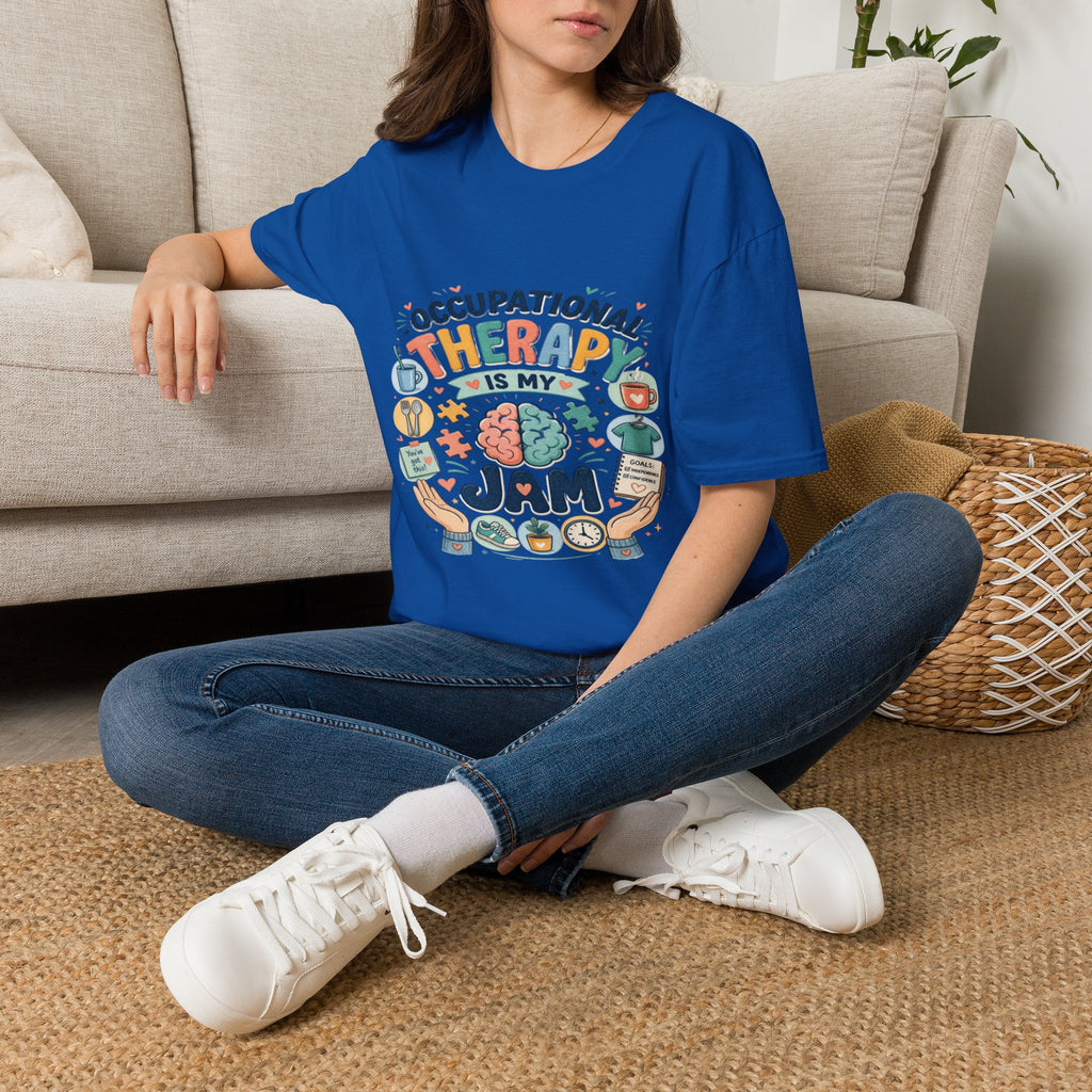 Playful T-shirt Design Celebrating Occupational Therapy Vibrantly Illustrated- Graphic Tees