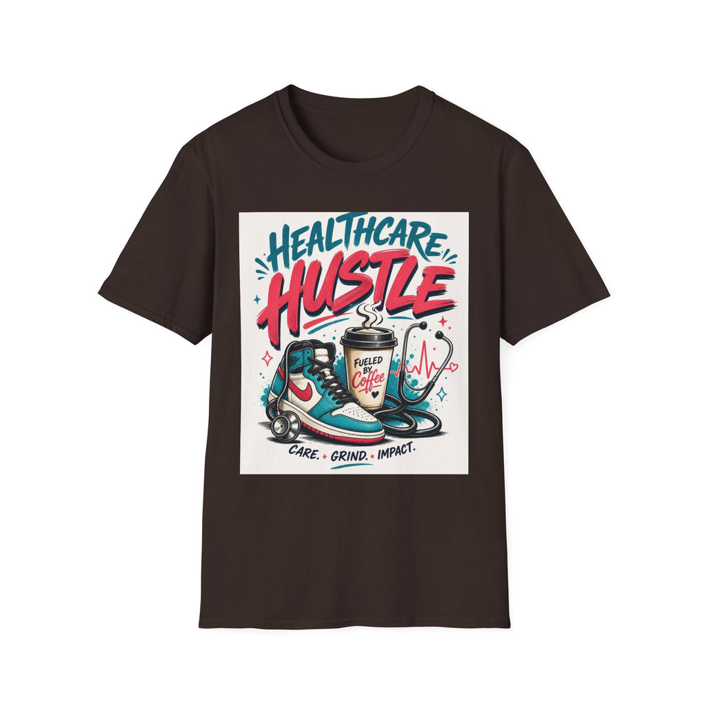 Dynamic T Shirt Design Featuring Healthcare Hustle Text