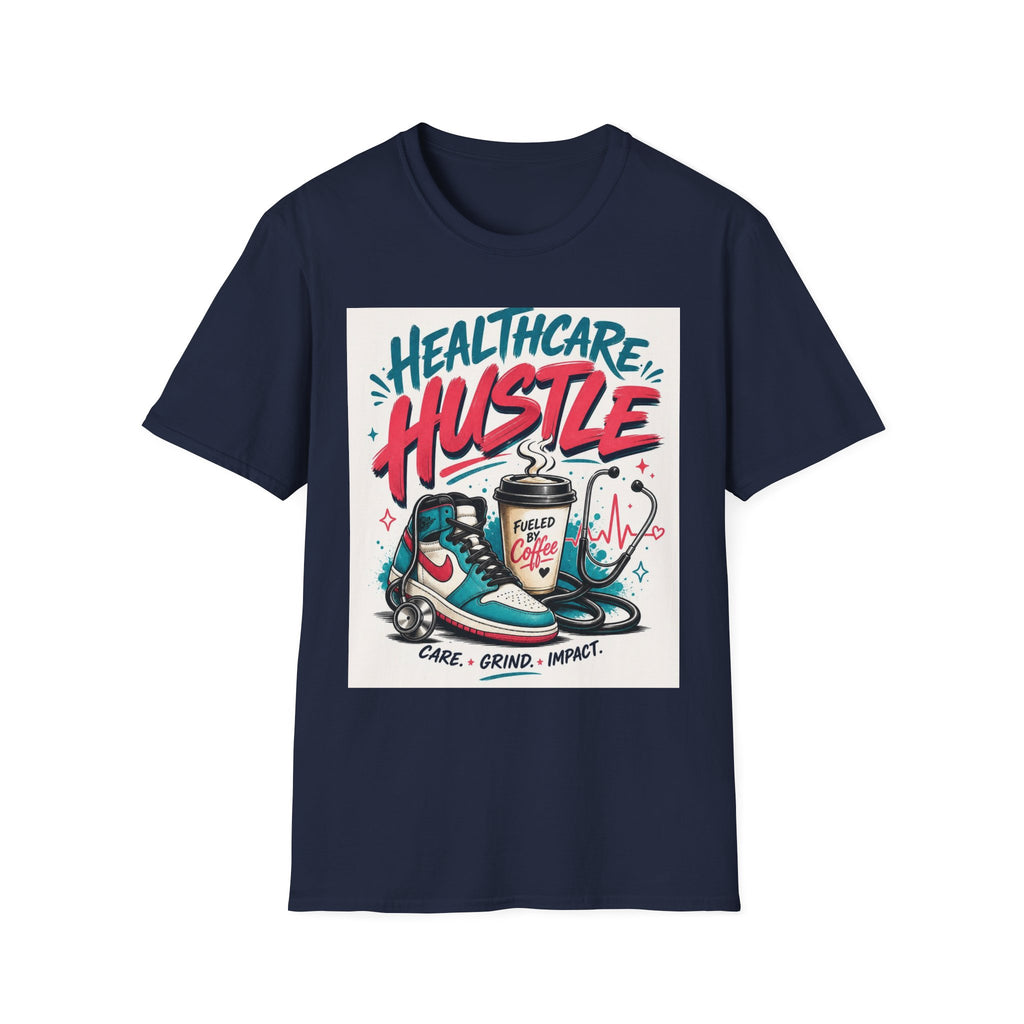 Dynamic T Shirt Design Featuring Healthcare Hustle Text