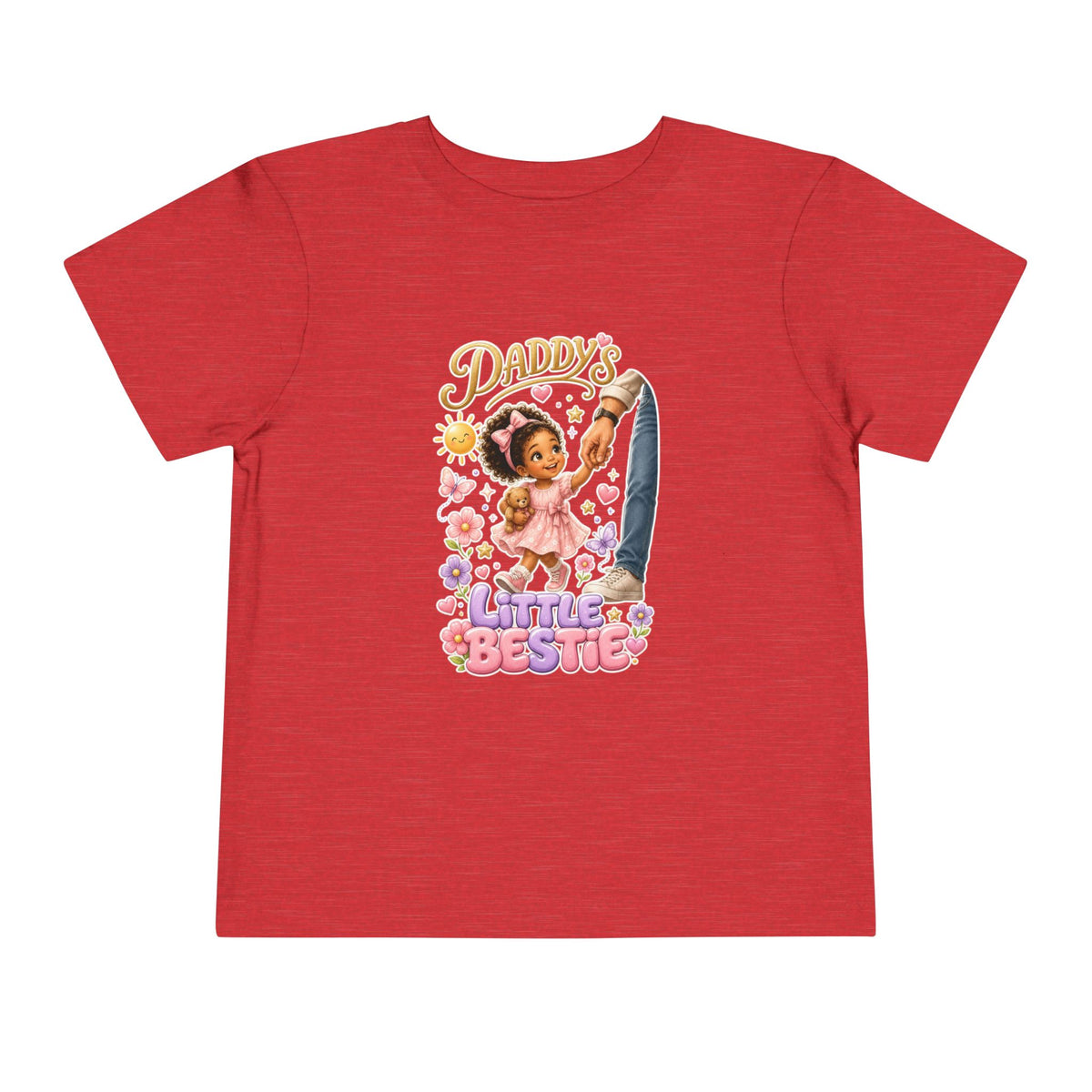 Toddler Tee — "Daddy's Little Bestie" Floral Cute Girl Graphic