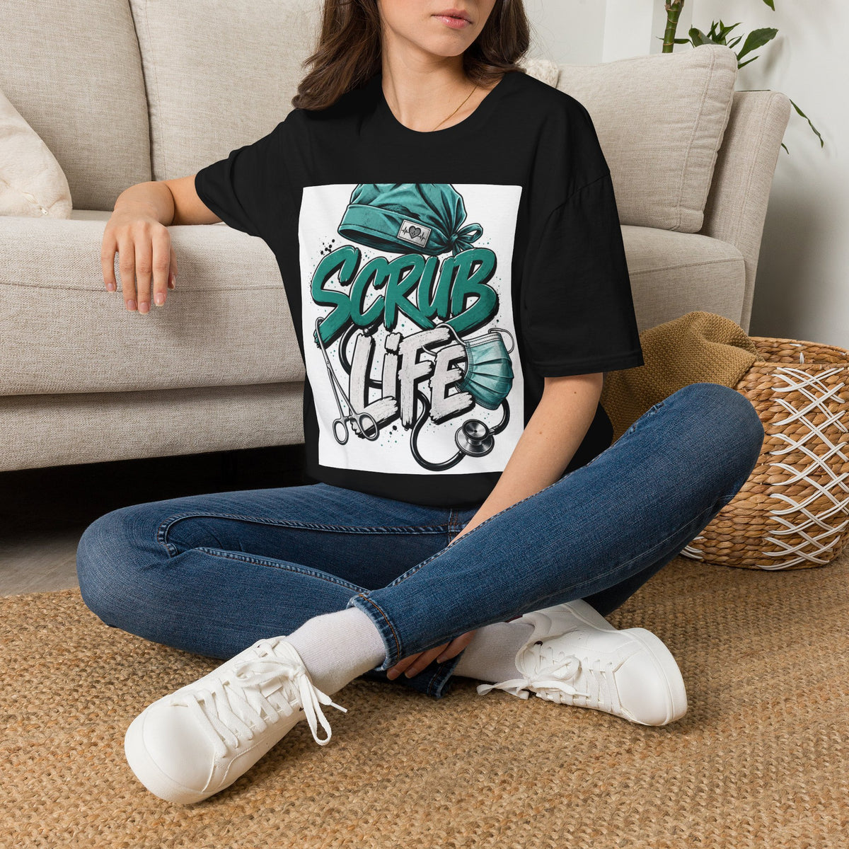 Modern Scrub Life T Shirt Design With Playful Typography