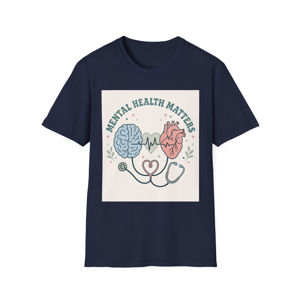 Stylized Brain And Heart Design For Mental Health Awareness