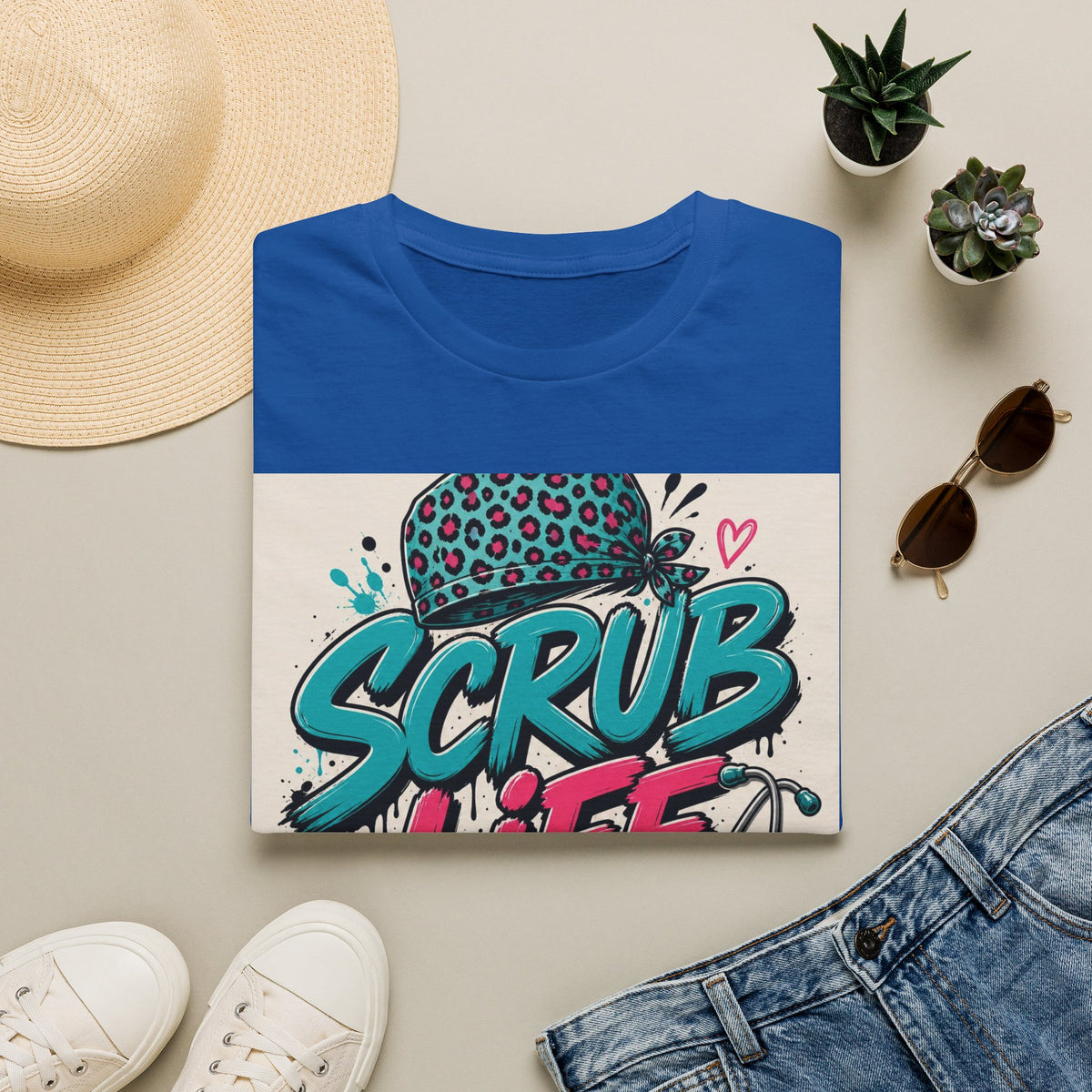 Scrub Life T Shirt Design Featuring Bold Streetwear Typography