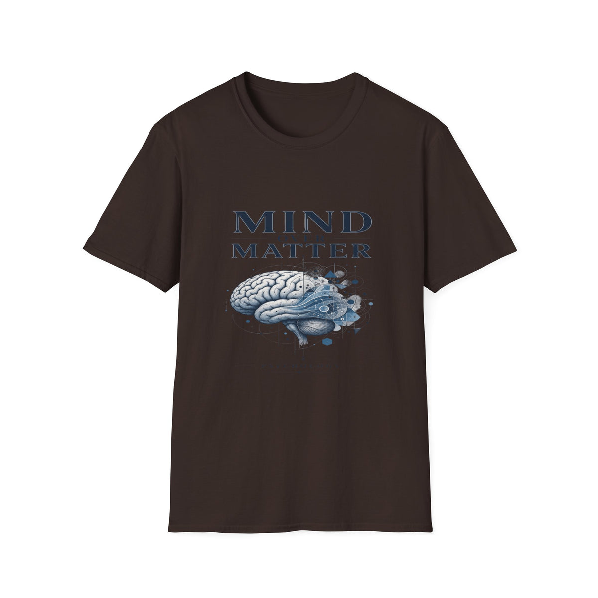 Intricate Brain Illustration With Geometric Patterns And Bold Typography- Graphic Tees