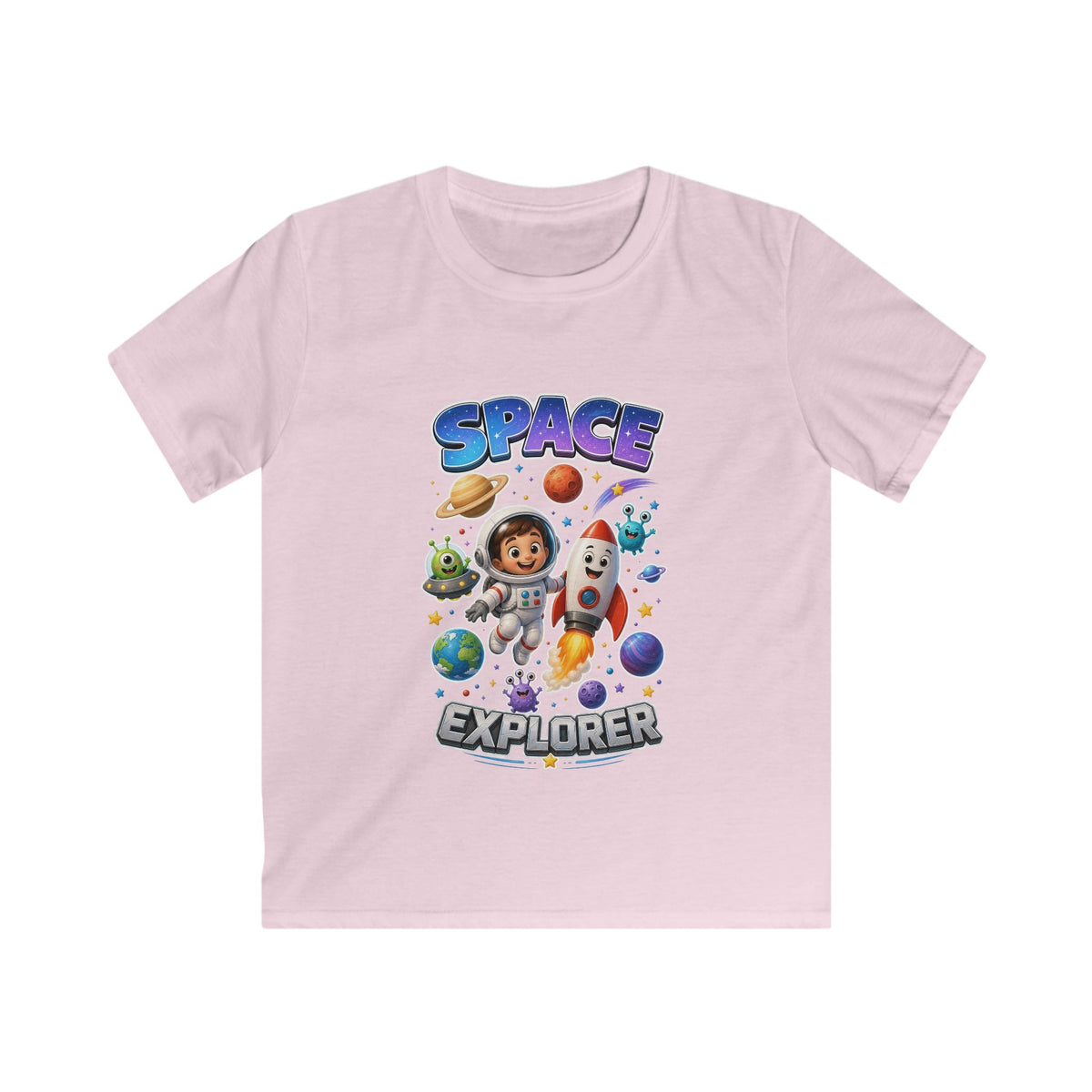 Kids Space Explorer T‑Shirt — Cute Astronaut Rocket Tee for Boys & Girls