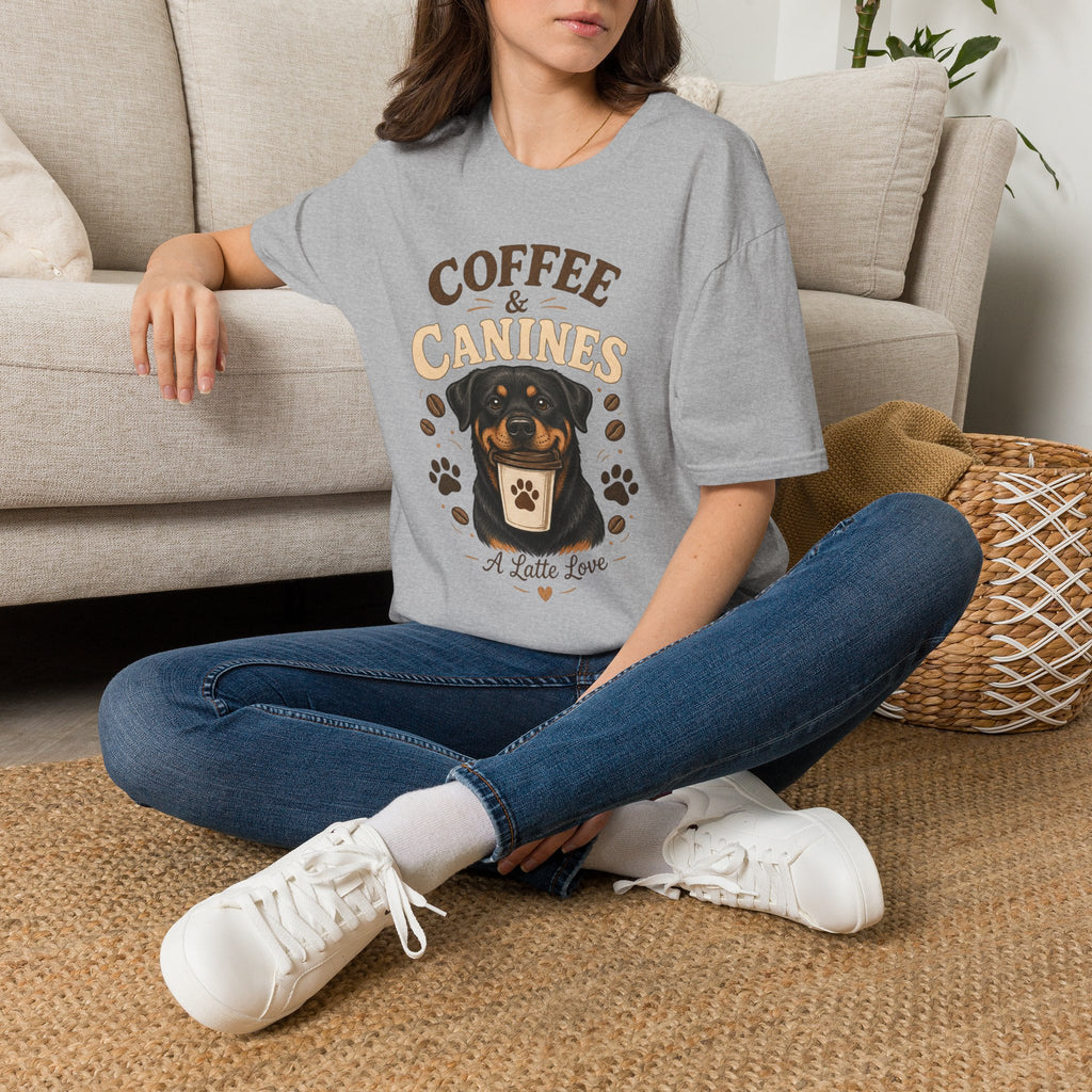 Coffee & Canines T-Shirt — Dog Lover Coffee Tee