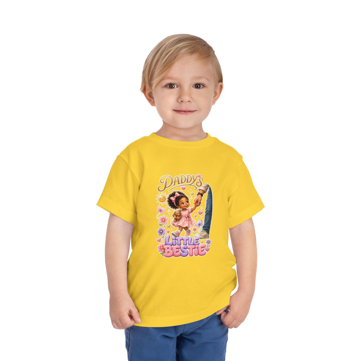 Toddler Tee — "Daddy's Little Bestie" Floral Cute Girl Graphic