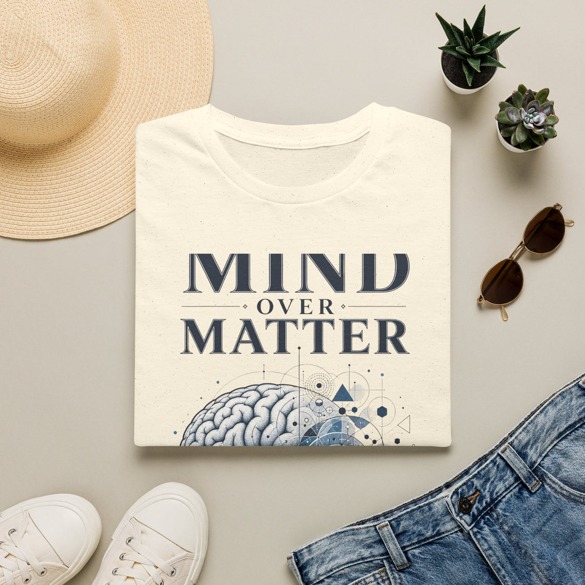 Intricate Brain Illustration With Geometric Patterns And Bold Typography