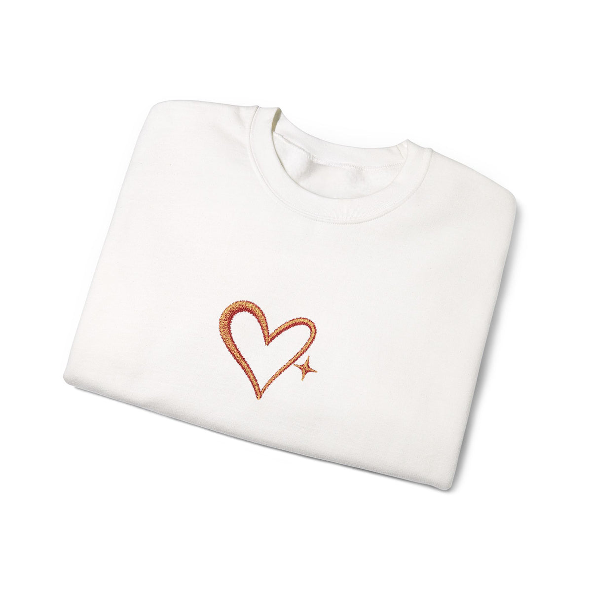 Embroidered Gold Heart Crewneck Sweatshirt