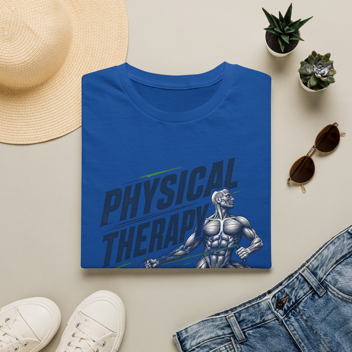 Bold Typography Design With Muscular Figure And Dynamic Lines