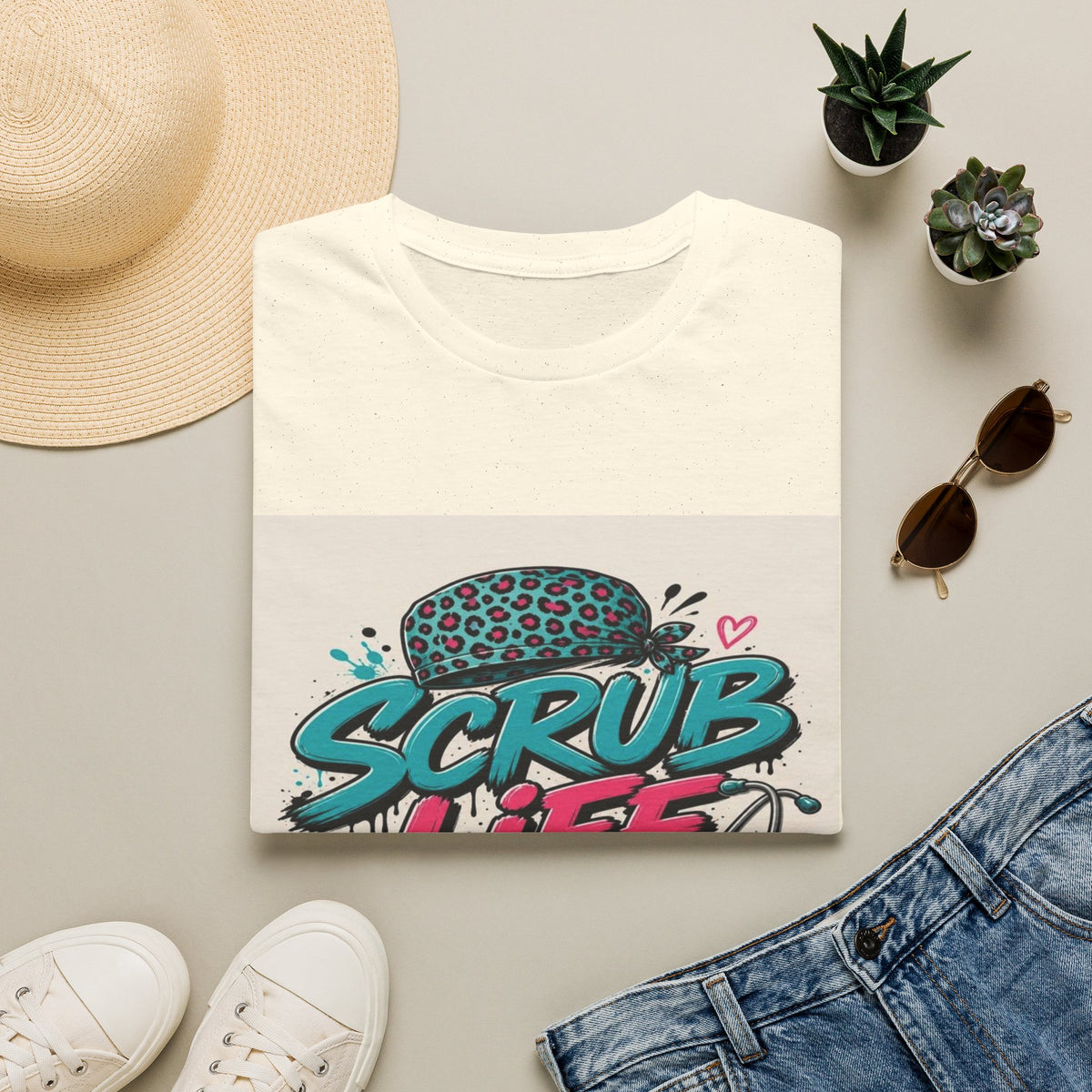Scrub Life T-Shirt Design Featuring Bold Streetwear Typography- Graphic Tees