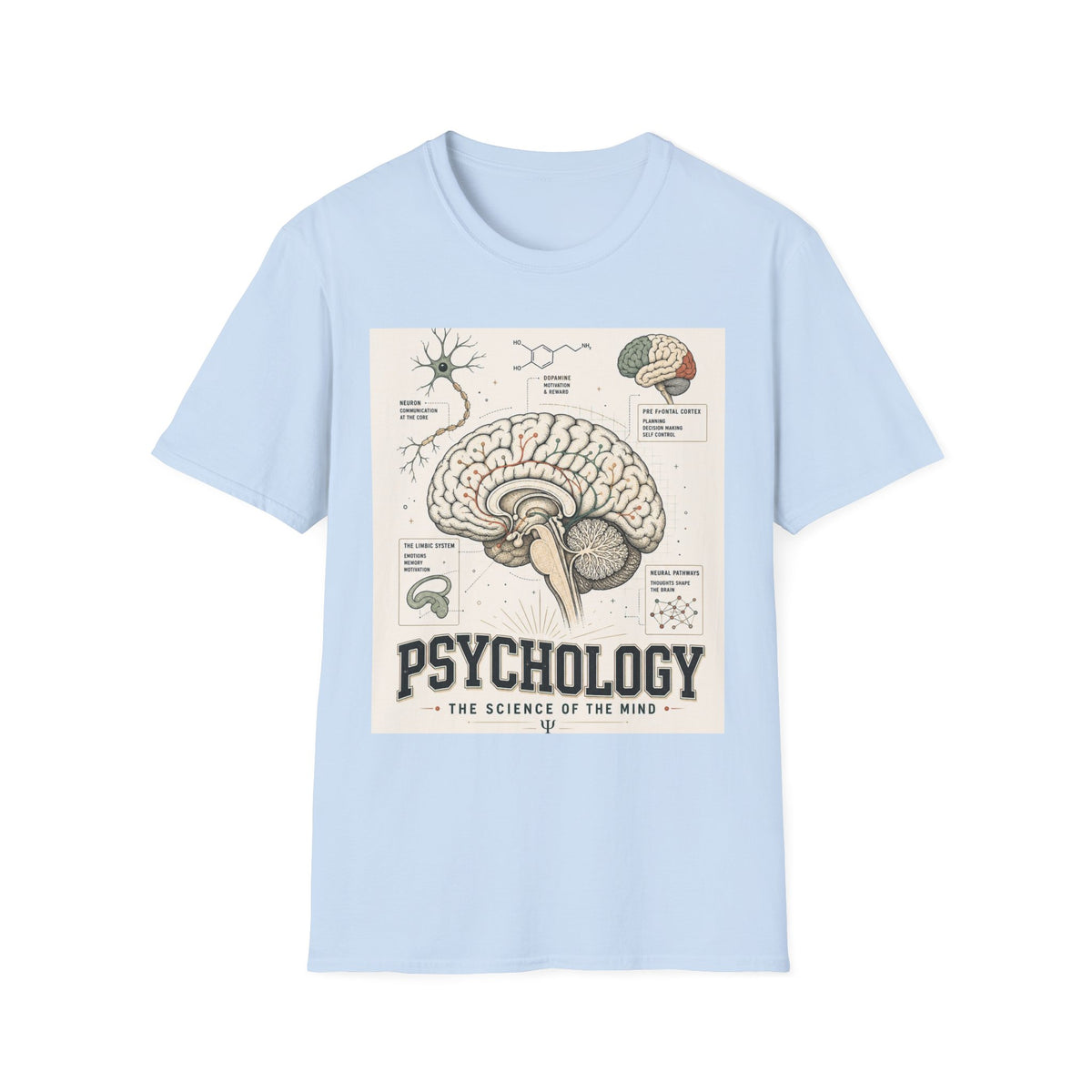 Human Brain Illustration Featuring Neural Pathways And Typography