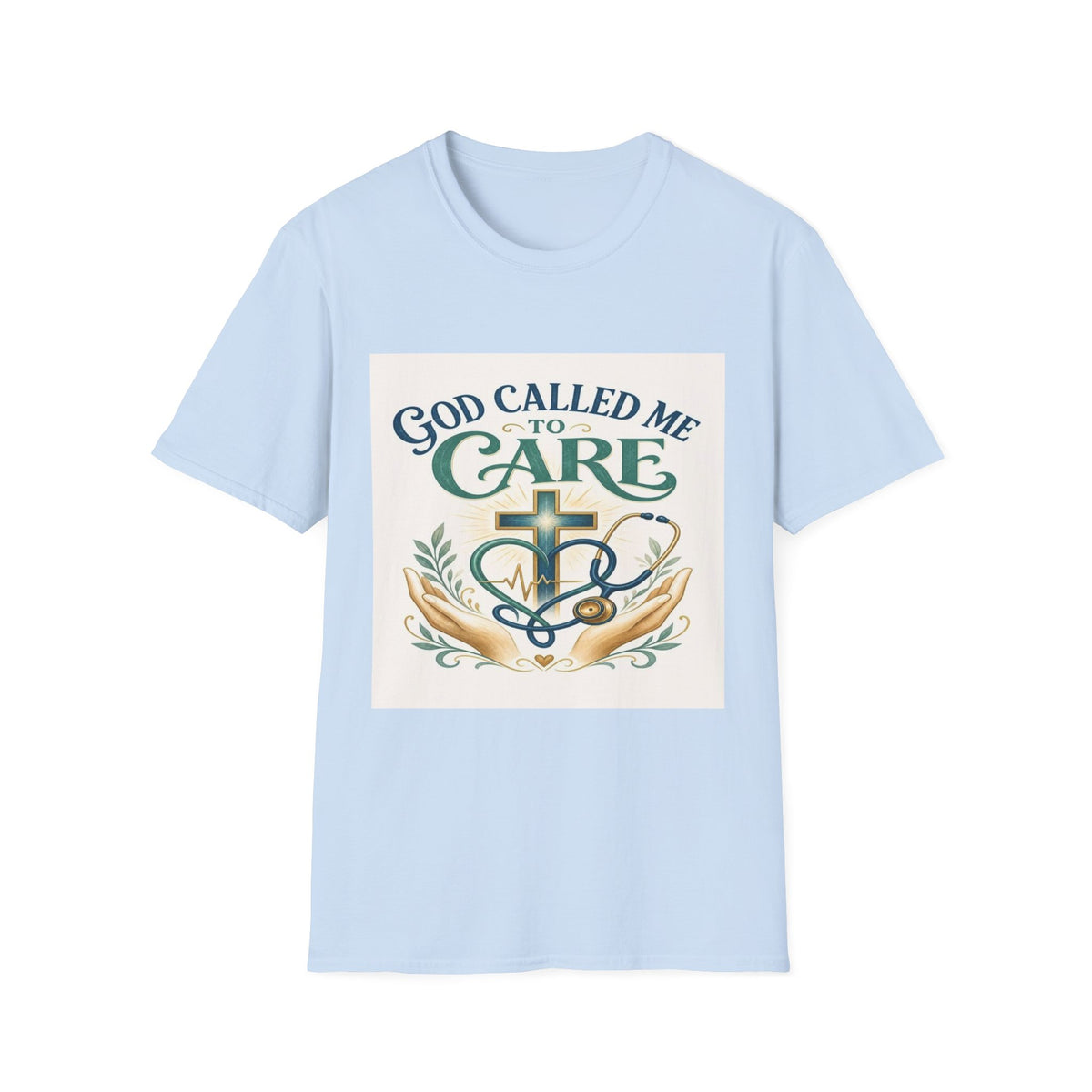 T-Shirt Design Featuring Faith Inspired Care Elements- Graphic Tees