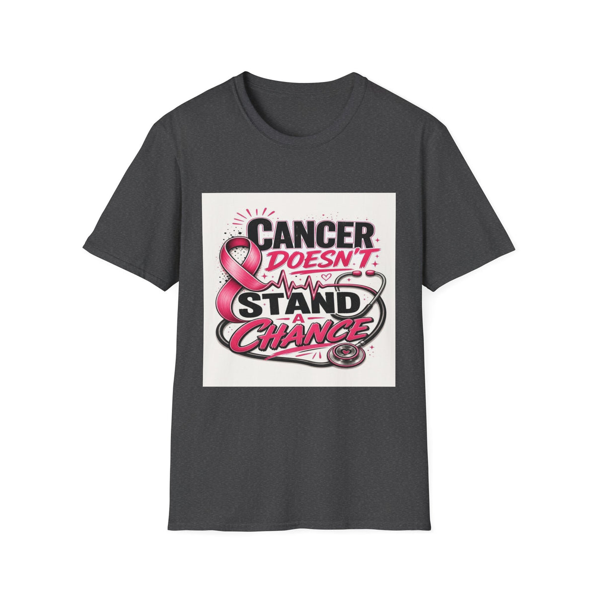 Bold Oncology Nurse Design Featuring Empowering Phrase With Awareness Ribbon- Graphic Tees