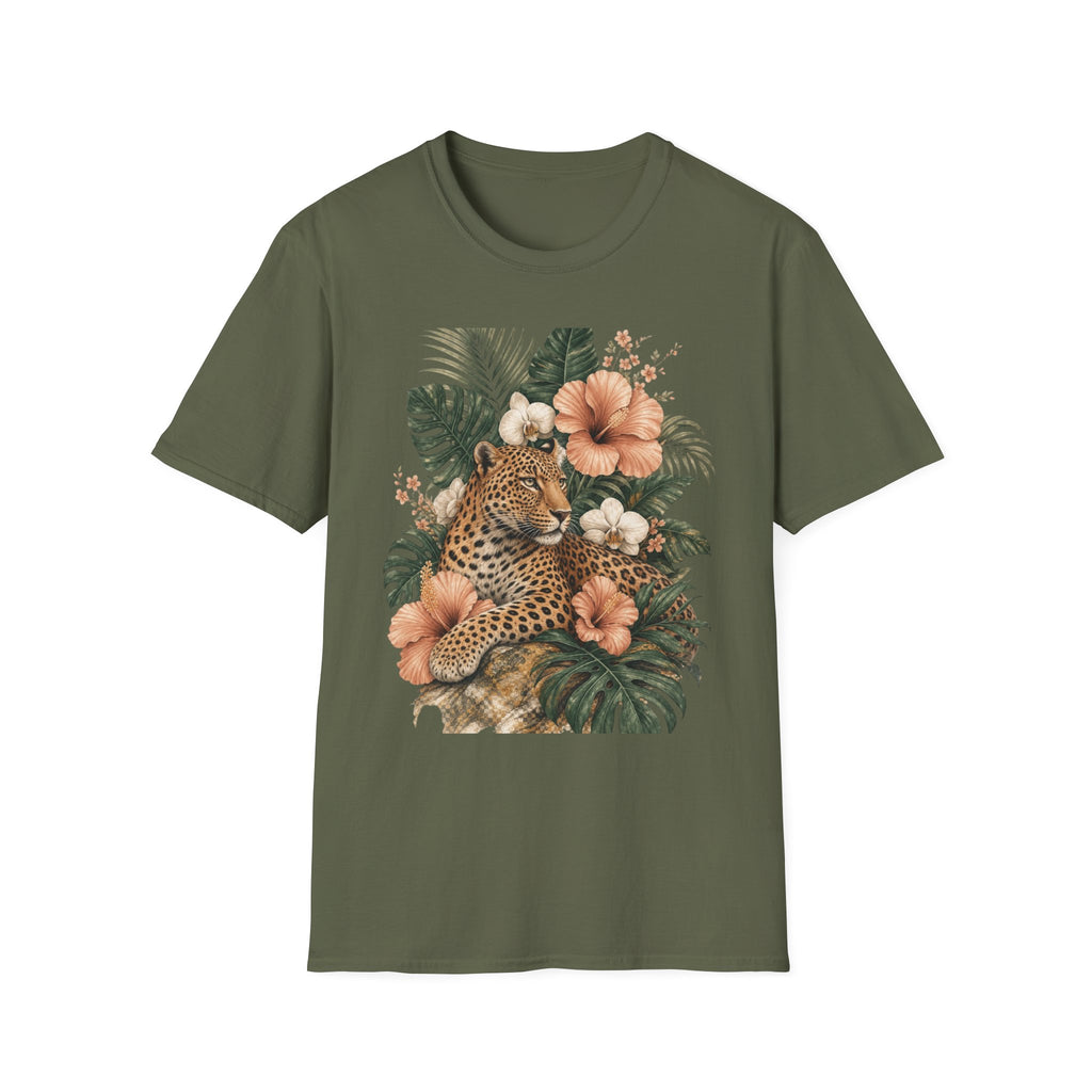 Leopard & Tropical Hibiscus T-Shirt