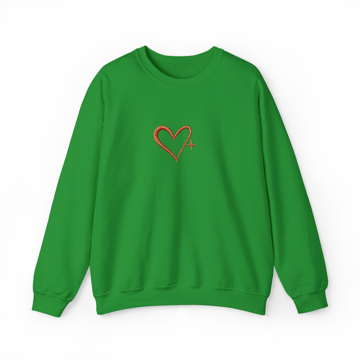 Embroidered Gold Heart Crewneck Sweatshirt