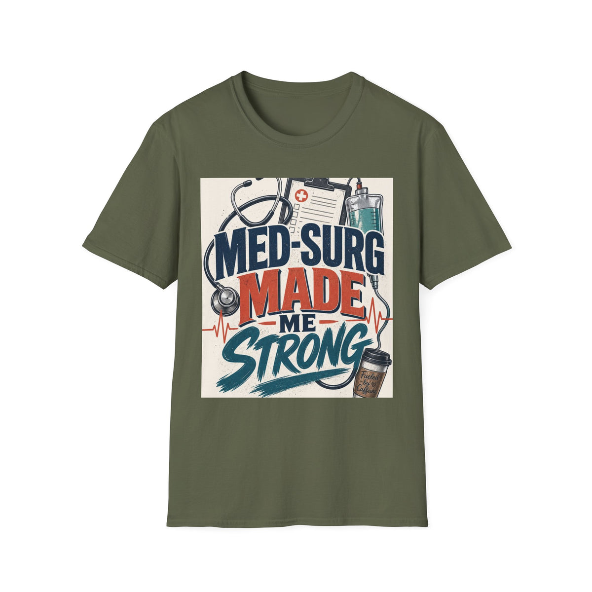 Bold Typography Design Celebrating Med Surg Strength With Healthcare Icons