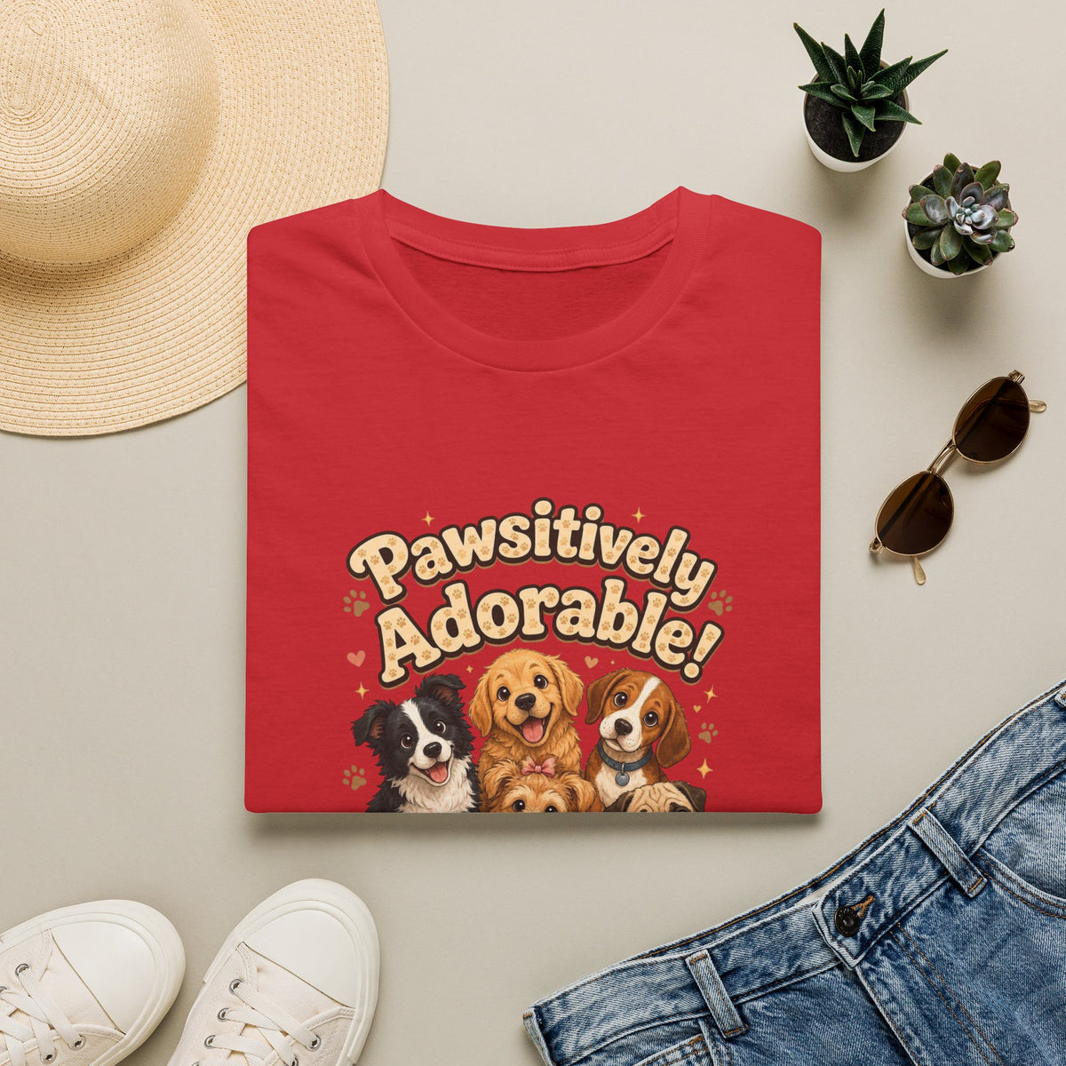 Pawsitively Adorable! Dog Lover T-Shirt — Cute Puppies Graphic Tee