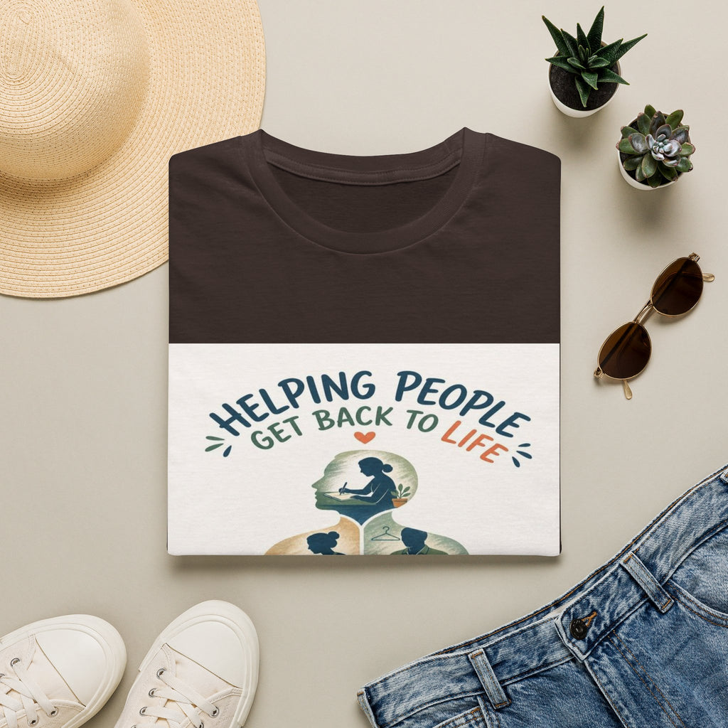 T-shirt Design Featuring Daily Activities Silhouette With OT Symbol- Graphic Tees