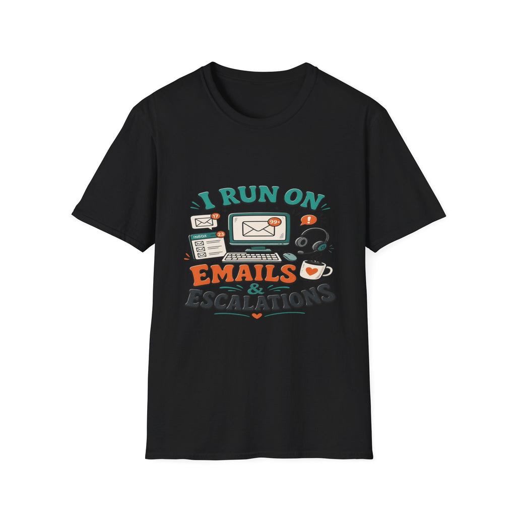 Bold T-Shirt Design With Playful Email And Coffee Illustrations- Graphic Tees