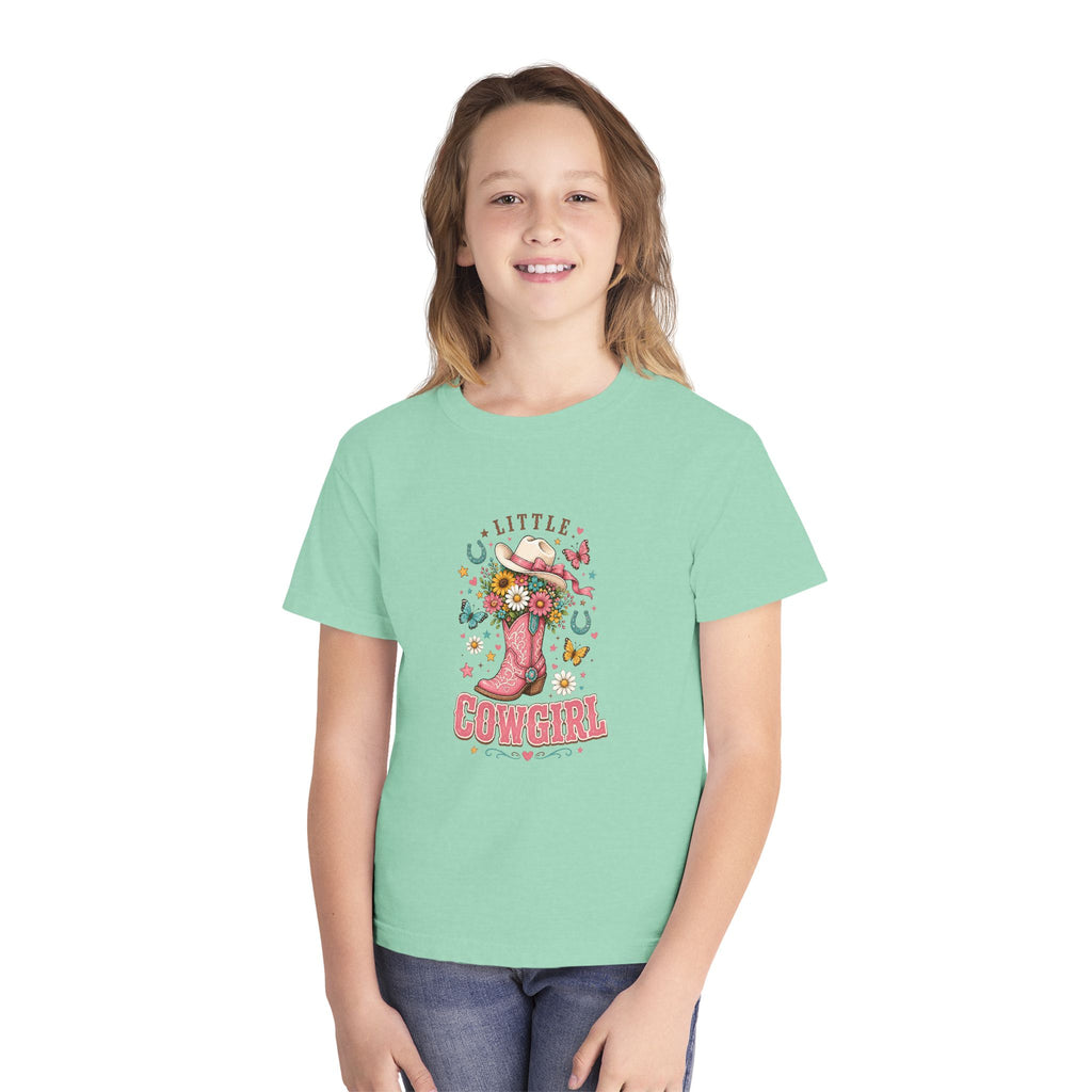 Kids' Little Cowgirl T-Shirt — Western Boot & Hat Graphic Tee