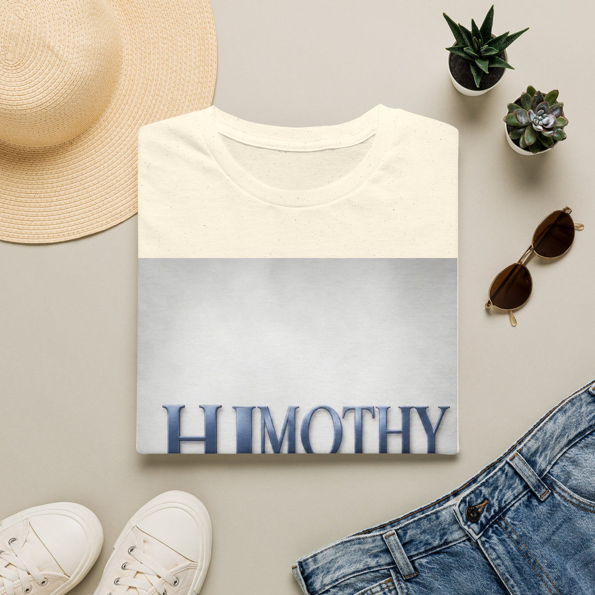Timothy Name Graphic T-Shirt — 'HIMOTHY' Vintage Lettering Tee