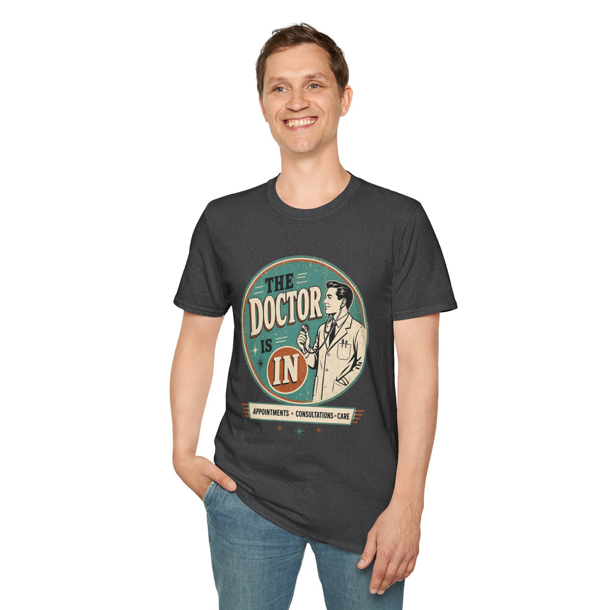 The Doctor Is In Retro Graphic T-Shirt — Vintage Medical Humor Tee