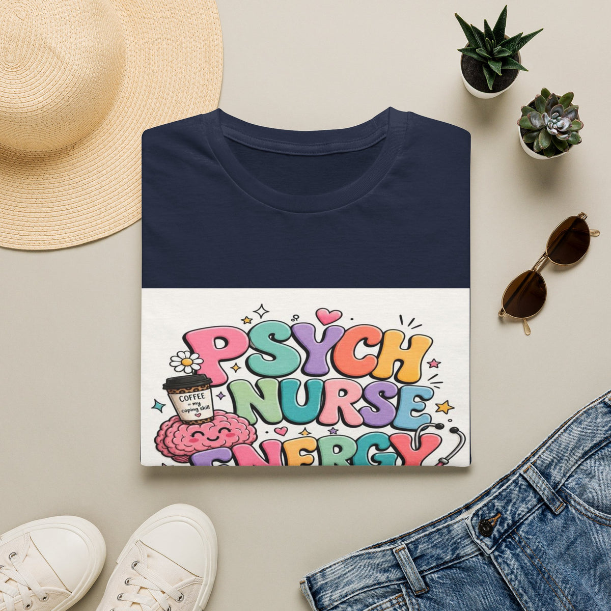 Playful Typography Design Celebrating Psych Nurse Energy- Graphic Tees