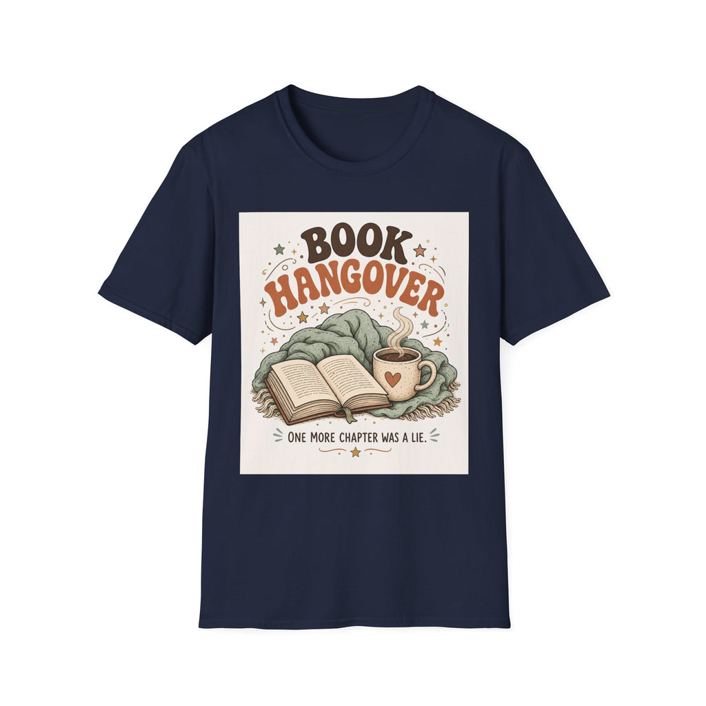 Cozy T Shirt Design Featuring Book And Coffee Cup